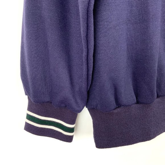 Vintage 90s Christian Dior Monsieur Quarter Button Navy Sporty Sweatshirt Sz L - Picture 7 of 16